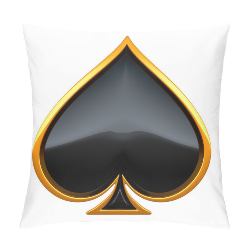 Personality  Spades Card Suits With Golden Framing Pillow Covers