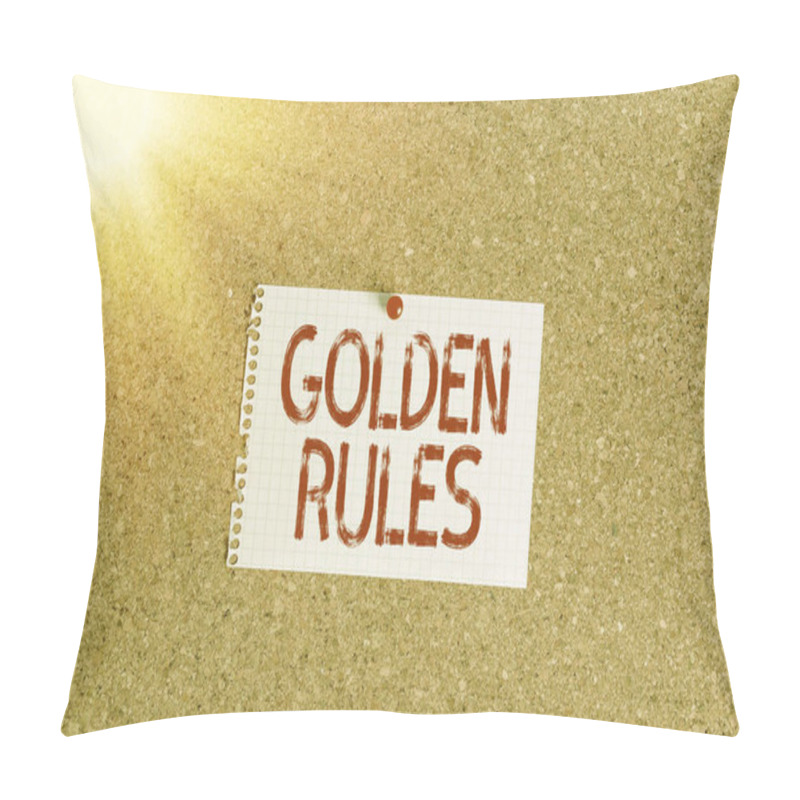 Personality  Word Writing Text Golden Rules. Business Concept For Basic Principle That Should Be Followed Important Principle Corkboard Color Size Paper Pin Thumbtack Tack Sheet Billboard Notice Board. Pillow Covers