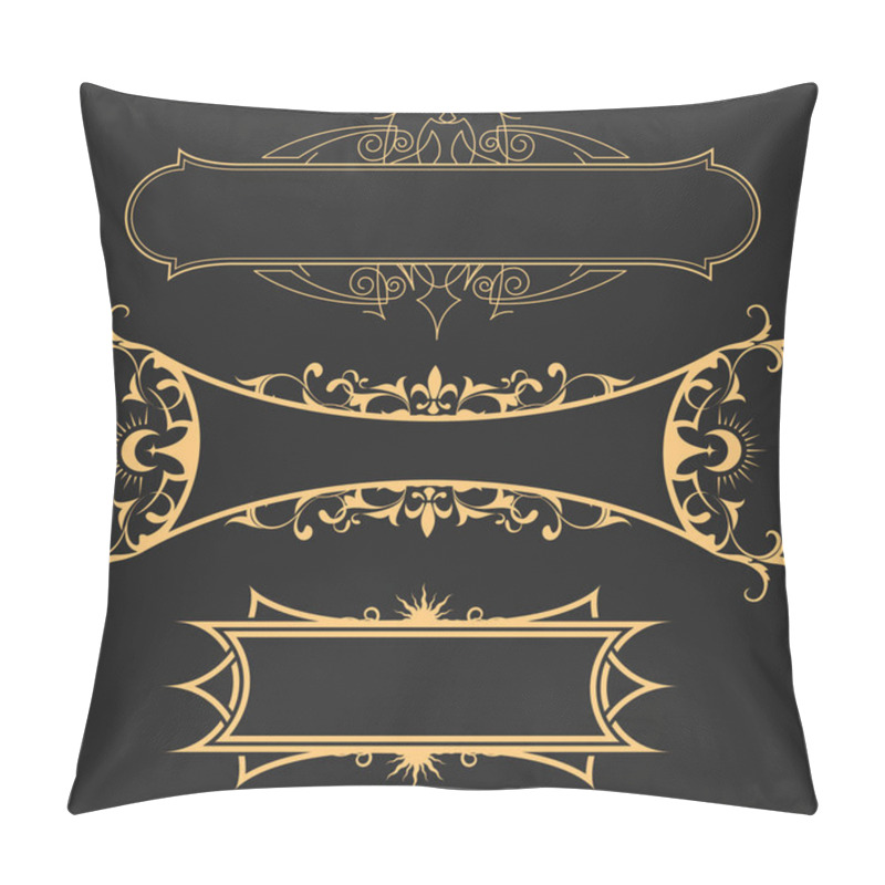 Personality  Set Of Mystic Style Banners With Ornamental Border, Tarot Style Frames With Curls, Esoteric Borders, Vector Pillow Covers