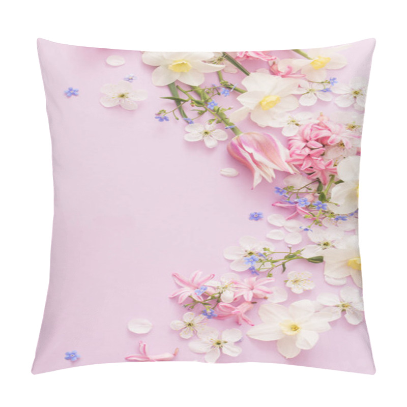 Personality  Beautiful Spring Flowers On Paper Background Pillow Covers