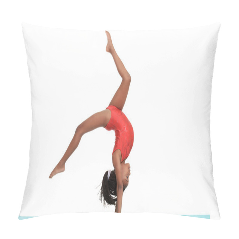 Personality  Young Girl Doing Gymnastics With Motion Blur Pillow Covers