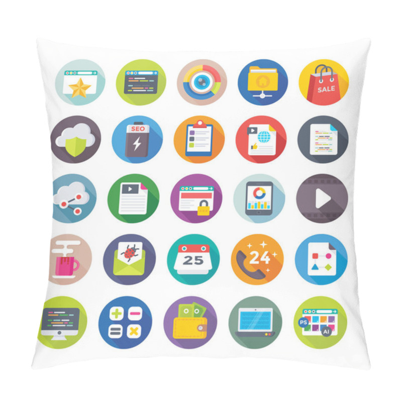 Personality  Seo And Digital Marketing Vector Icons 5 Pillow Covers