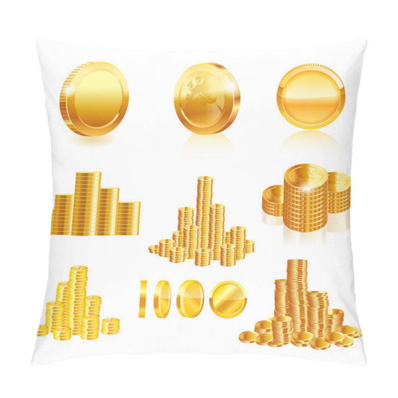 Personality  Gold Coin Set. Pillow Covers