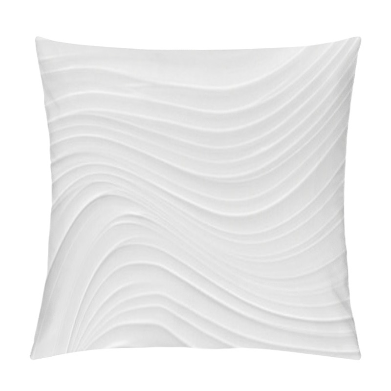 Personality  White 3 D Background With Wave Illustration, Beautiful Bending Pattern For Web Screensaver. Light Gray Texture With Smooth Lines For A Wedding Card. Pillow Covers