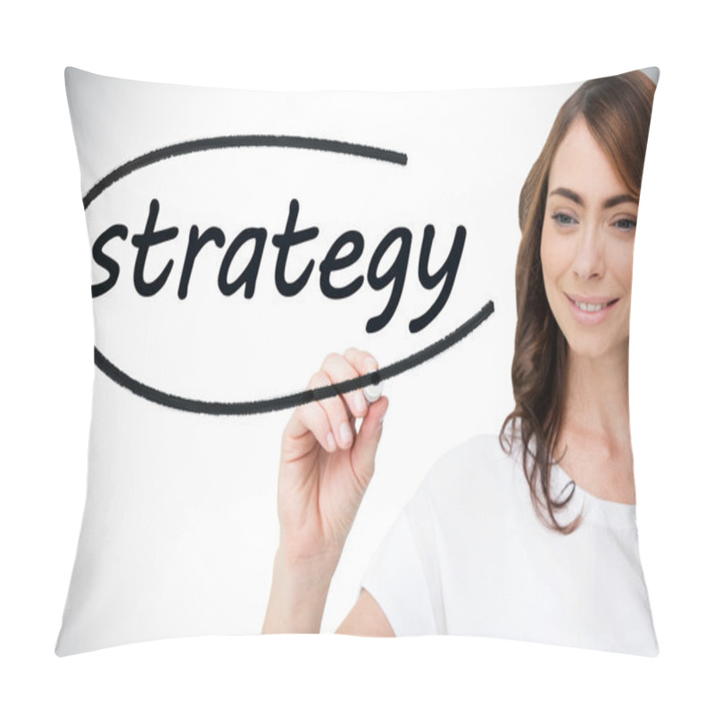 Personality  Businesswoman Writing Word Strategy Pillow Covers