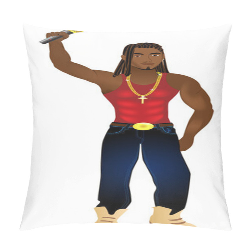 Personality  Rapper With Dreadlocks Pillow Covers