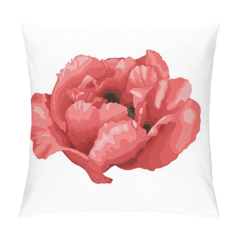 Personality  Beautiful Plant Paeonia Arborea (Tree Peony) White Flower Isolated On White Background. Pillow Covers