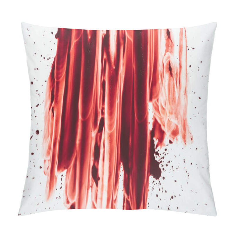 Personality  Top View Of Blood Blots Smeared Down On White Pillow Covers