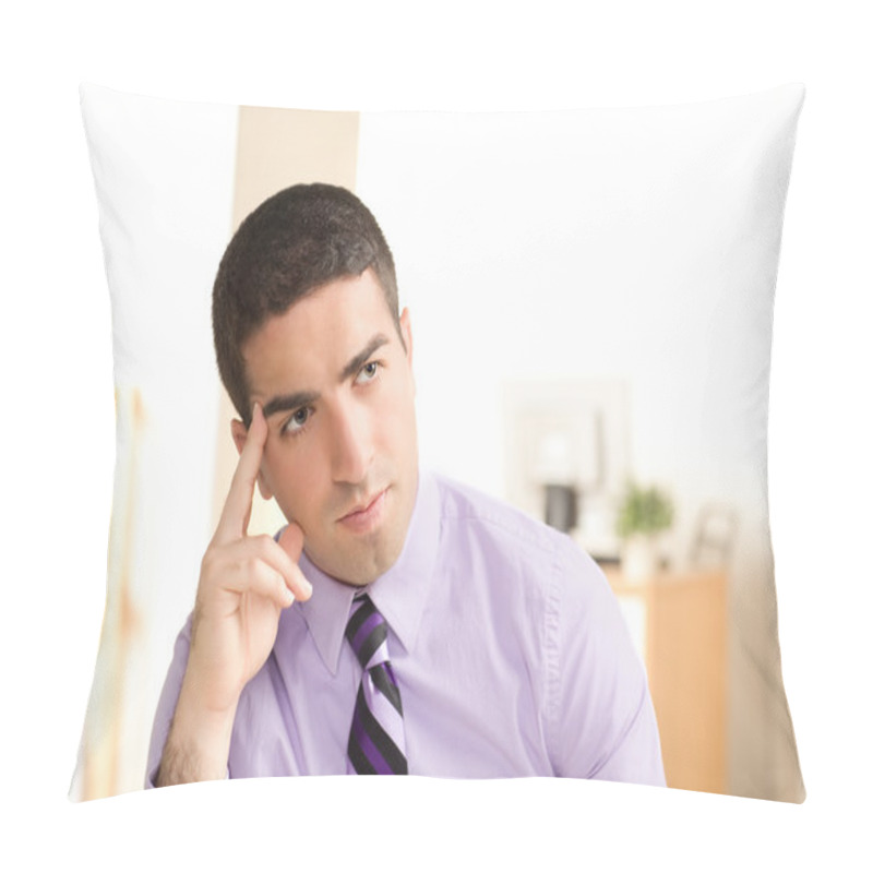 Personality  Handsome Man Thinking. Pillow Covers