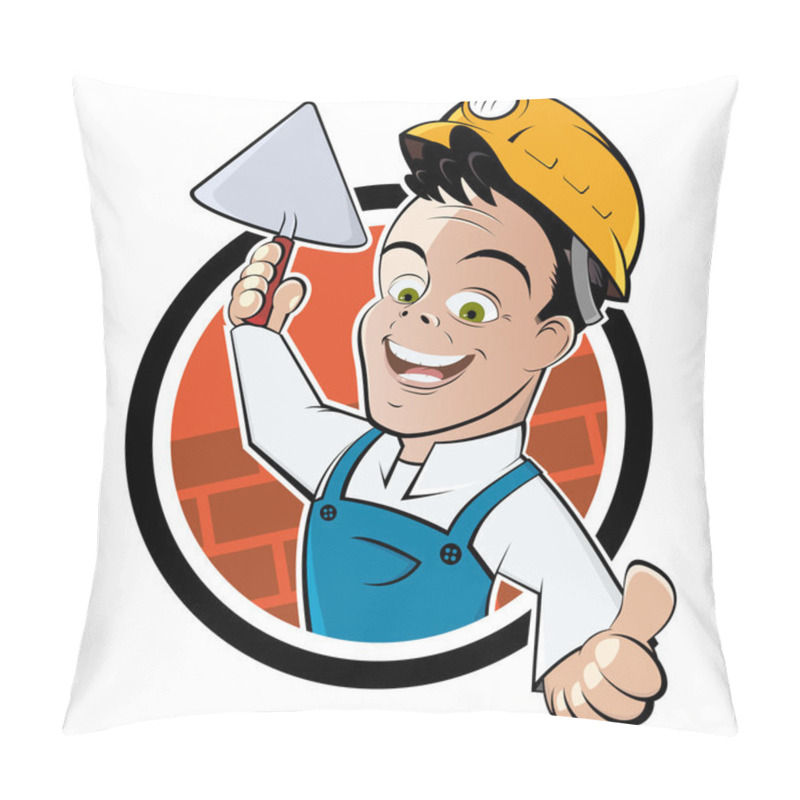 Personality  Funny Cartoon Bricklayer Pillow Covers