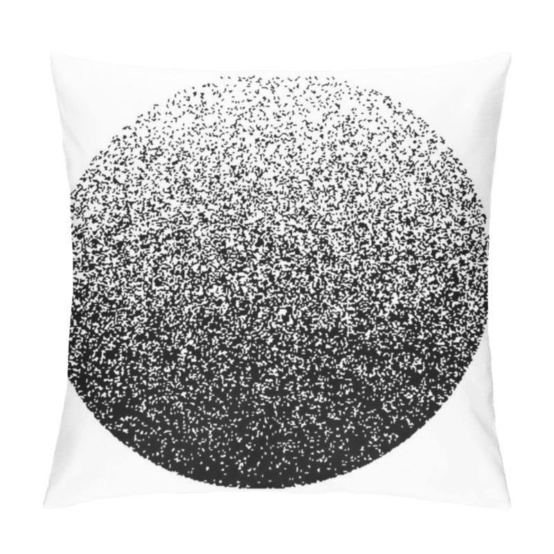 Personality  Dotwork Noise Gradient Circle. Sand Grain Effect. Black Noise Stipple Dots Pattern. Abstract Grunge Dotwork Gradient. Black Grain Dots Element. Halftone Circle. Dotted Vector Illustration. Pillow Covers