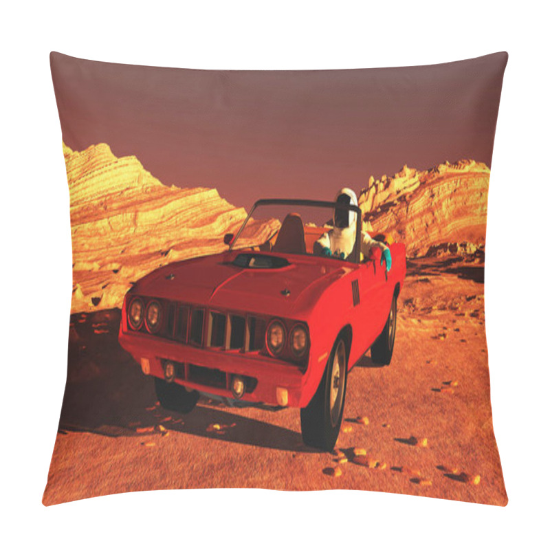 Personality  The Car Image On Mars 3D Illustration Pillow Covers