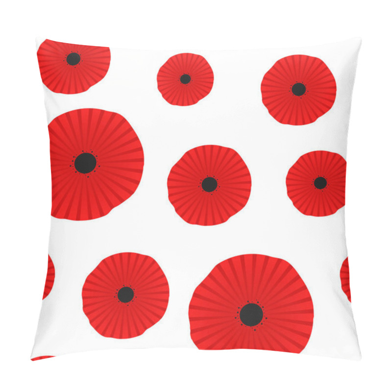 Personality  Poppy Seamless Pattern. Red Poppies On White Background. Can Be Uset For Textile, Wallpapers, Prints And Web Design. Vector Illustration Pillow Covers