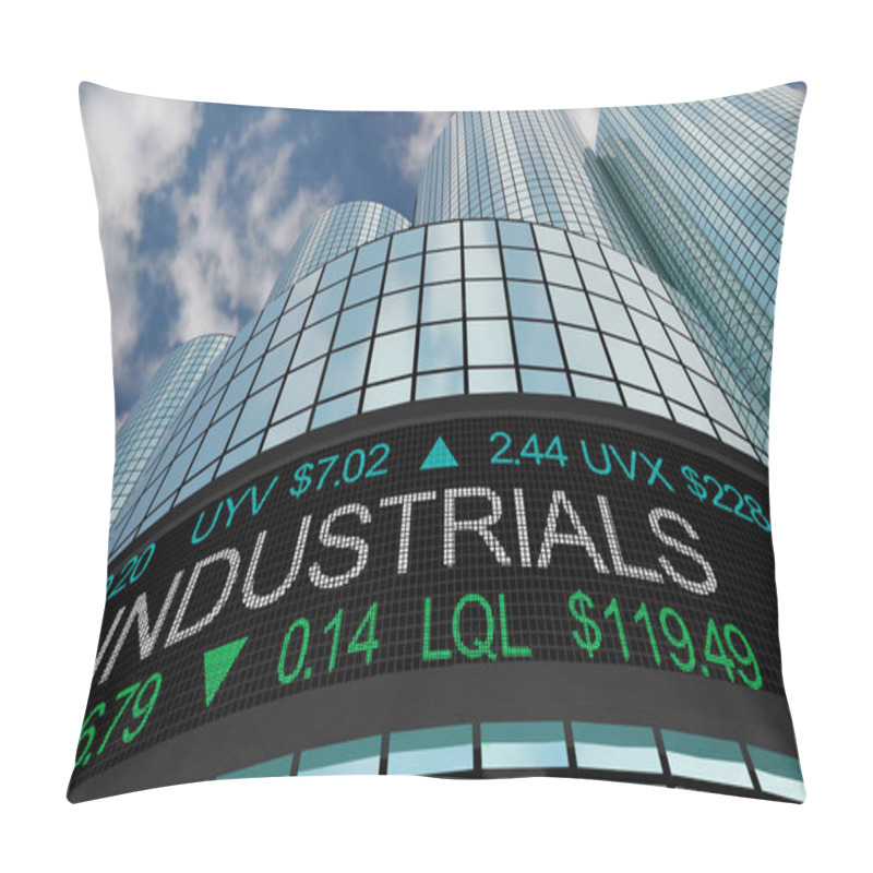 Personality  Industrials Stock Market Industry Sector Wall Street Buildings 3d Illustration Pillow Covers