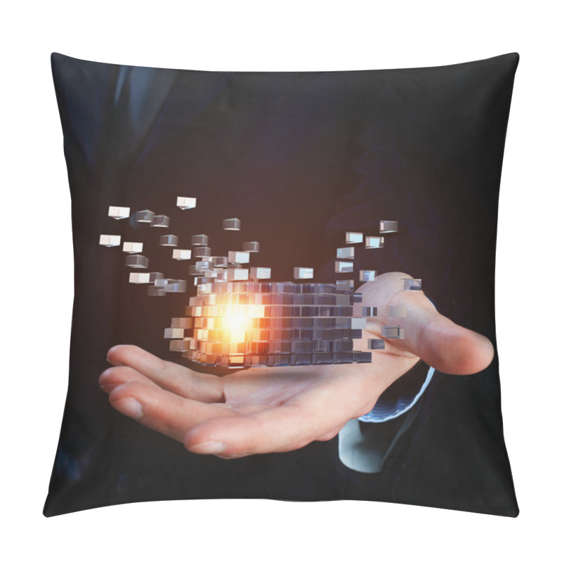 Personality  Cube In Male Hand Pillow Covers