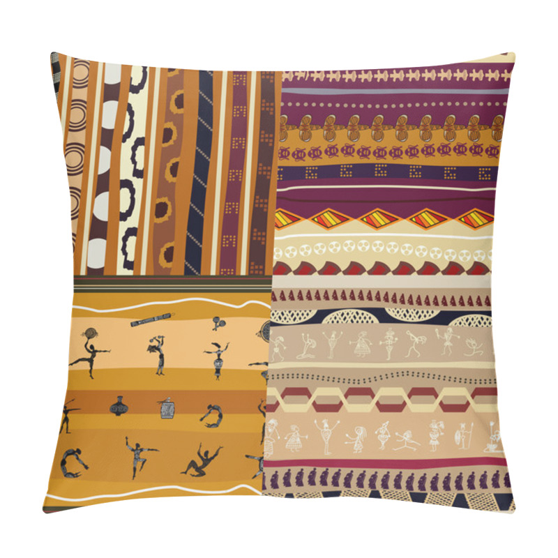 Personality  Set Of Seamless Textures Of African Pillow Covers