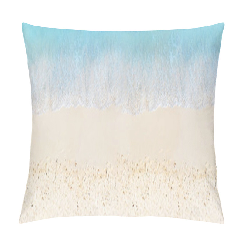 Personality  Clean Image With Sea Beach Edge And Water Hitting Sand View From Above Pillow Covers