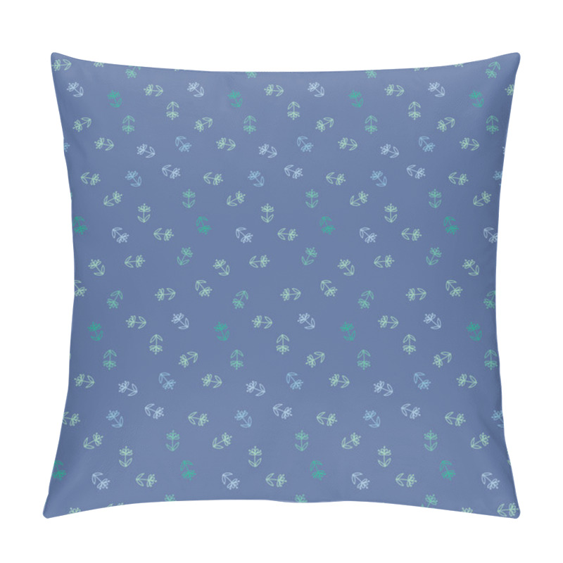 Personality  Vector Seamless Pattern, Little Flowers On Blue Pillow Covers