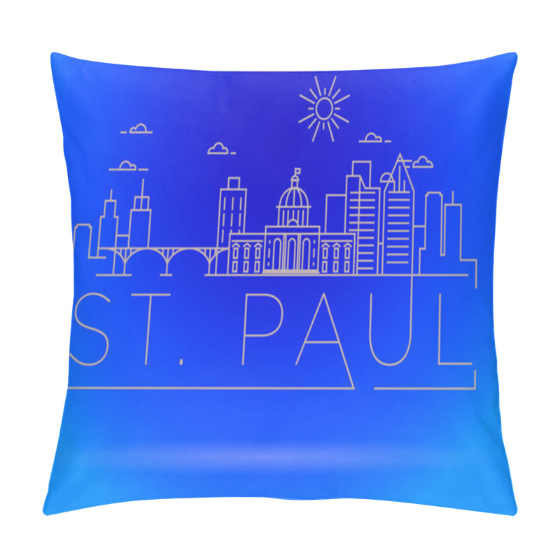 Personality  Saint Paul City Linear Skyline  Pillow Covers