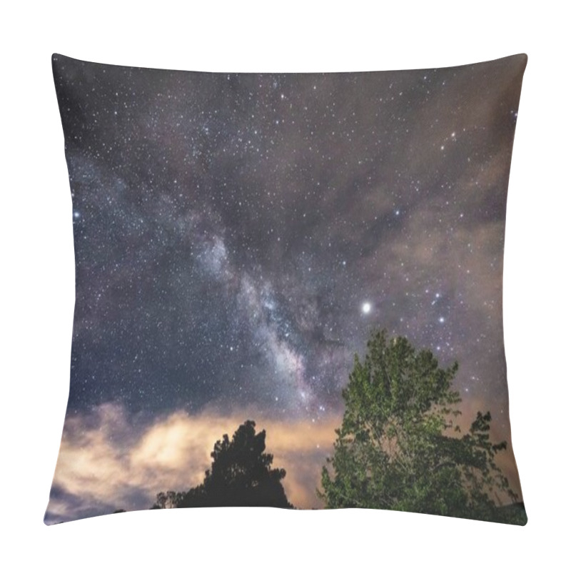 Personality  Low Angle Shot Of The Stars In The Galaxy In The Sky During Night Pillow Covers