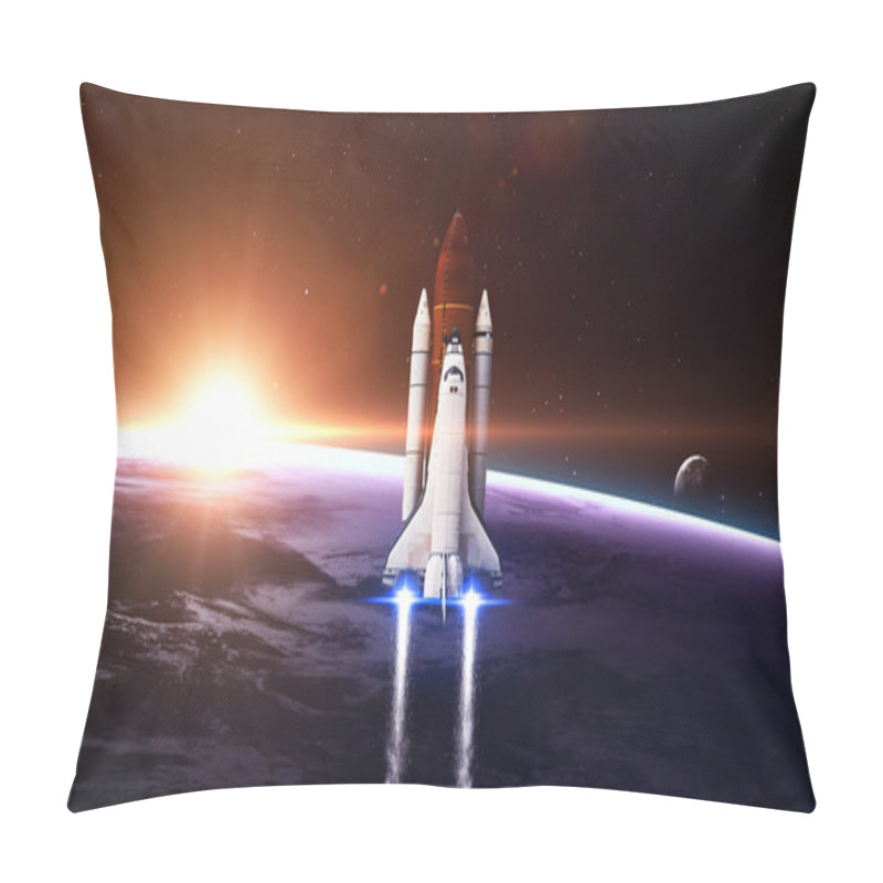 Personality  Space Shuttle Leaving Earth - Elements Of This Image Furnished By NASA Pillow Covers