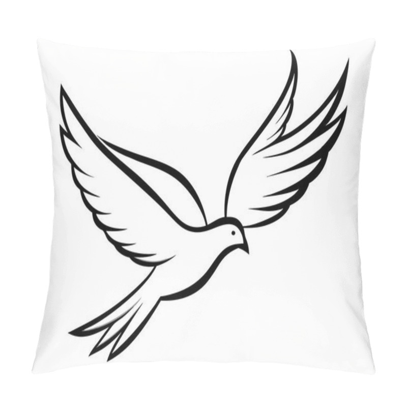 Personality  Stylized Flying Bird Illustration Highlighting Freedom And Grace Pillow Covers