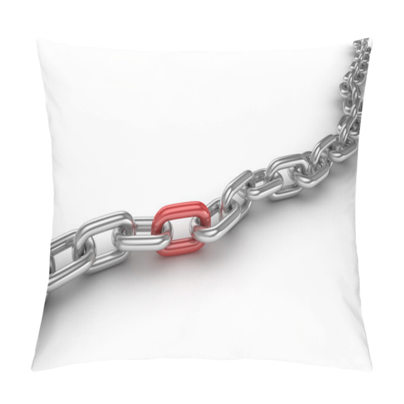 Personality  Chrome Chain With One Different Red Link Pillow Covers