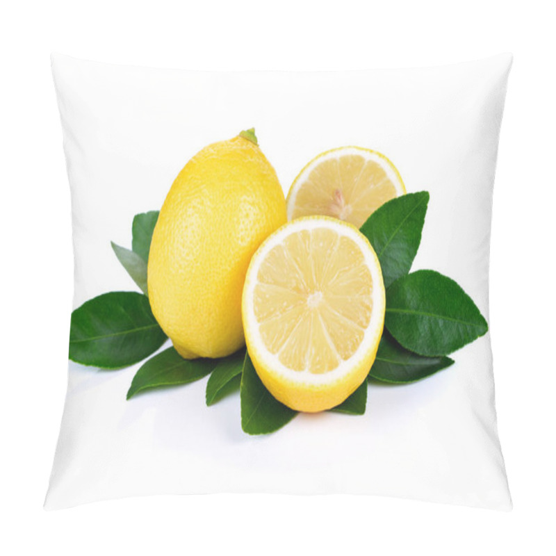 Personality  Fresh Lemon Isolated On White Pillow Covers