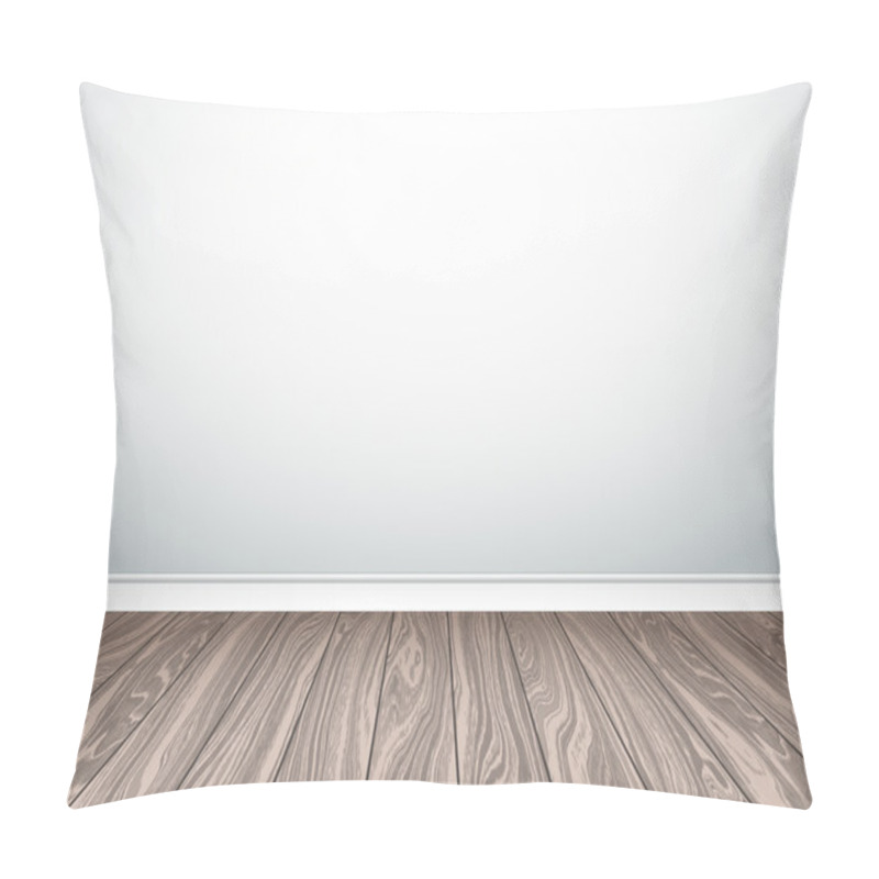 Personality  Empty White Wall And Parquet. Interior Empty Room. Vector Illust Pillow Covers