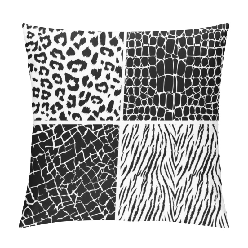 Personality  Set Of Animal Skin Seamless Patterns Pillow Covers