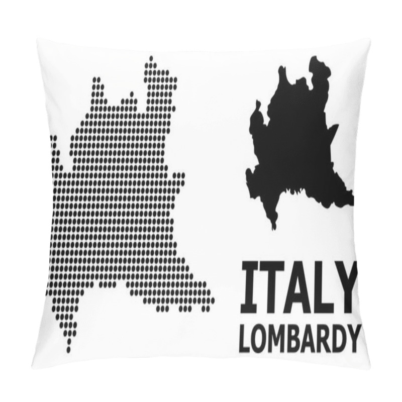 Personality  Dot Mosaic Map Of Lombardy Region Pillow Covers