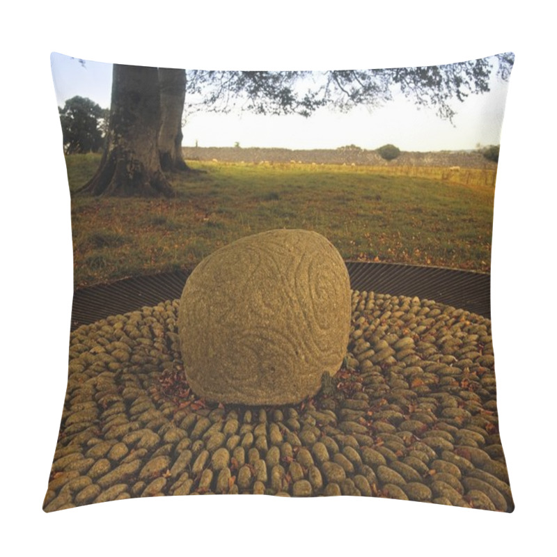 Personality  Boulder Decorated In Celtic Latena Style, 300 Bc, Co Roscommon, Ireland Pillow Covers