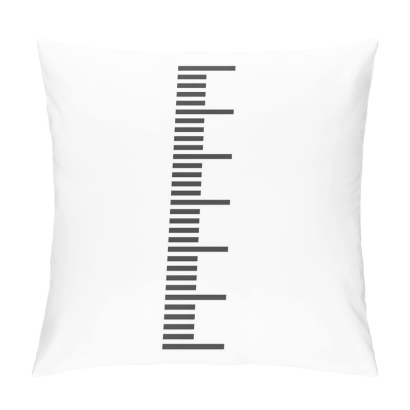 Personality  Measuring Scale, Markup For Rulers In Vertical Position. Vector Illustration. Pillow Covers