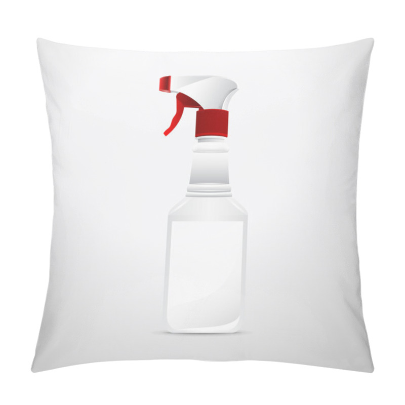 Personality  Cleaning Spray Bottle On White Background, Vector Pillow Covers