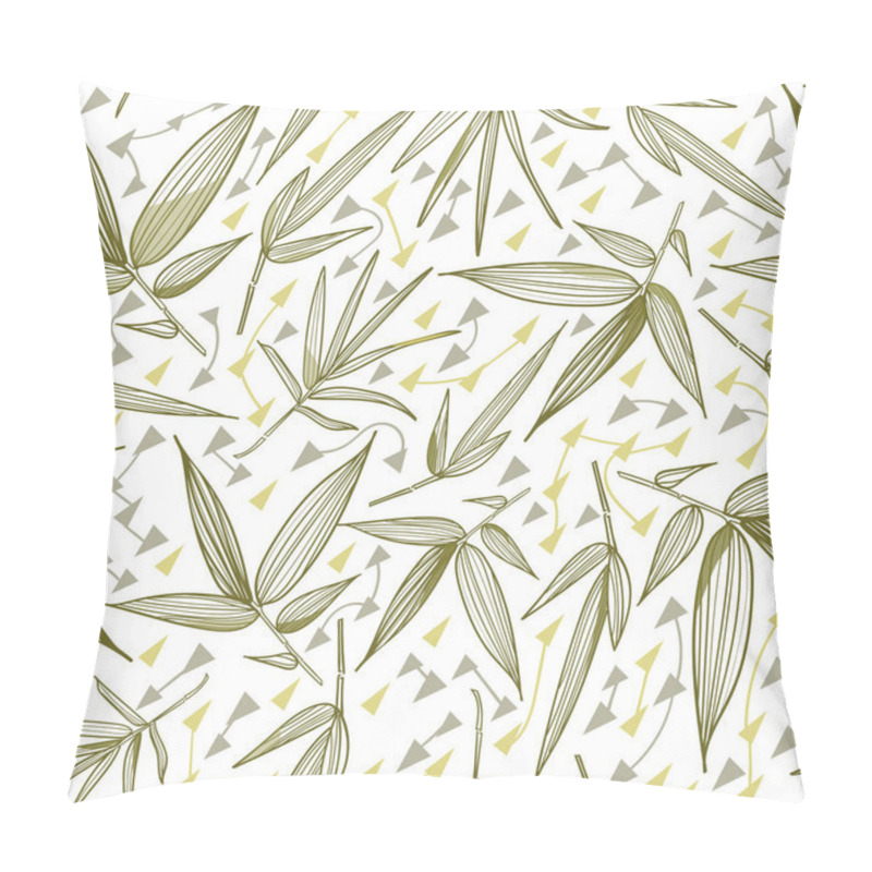 Personality  Bamboo Seamless Pattern. Fashion Trend Print. Leaves And Stems Of Bamboo. Tropical Plants. Pillow Covers