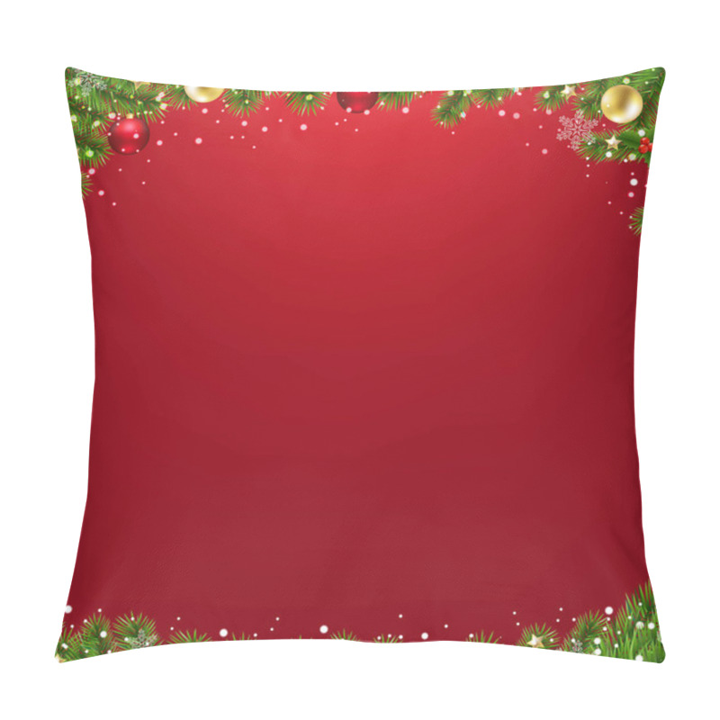 Personality  Christmas Card With Christmas Tree With Gradient Mesh, Vector Illustration Pillow Covers