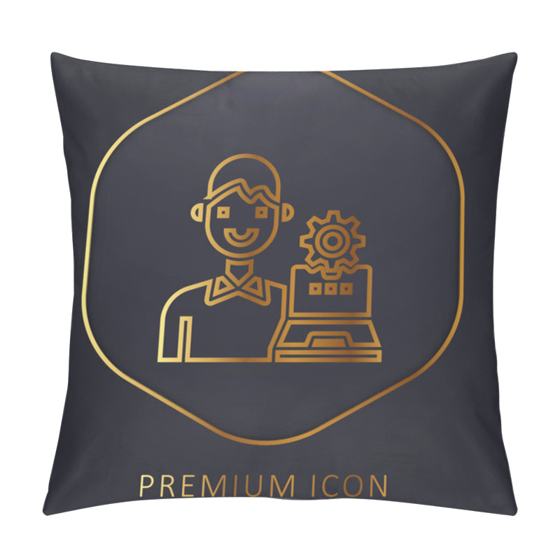 Personality  Admin Golden Line Premium Logo Or Icon Pillow Covers