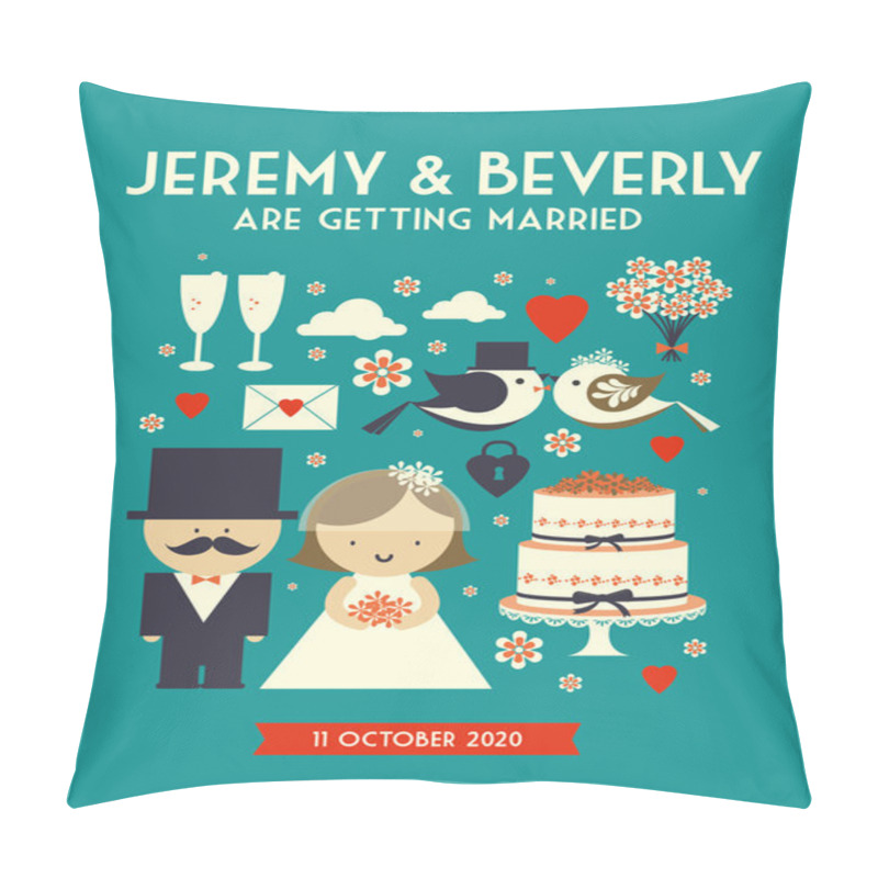 Personality  Wedding Invitation Card Pillow Covers