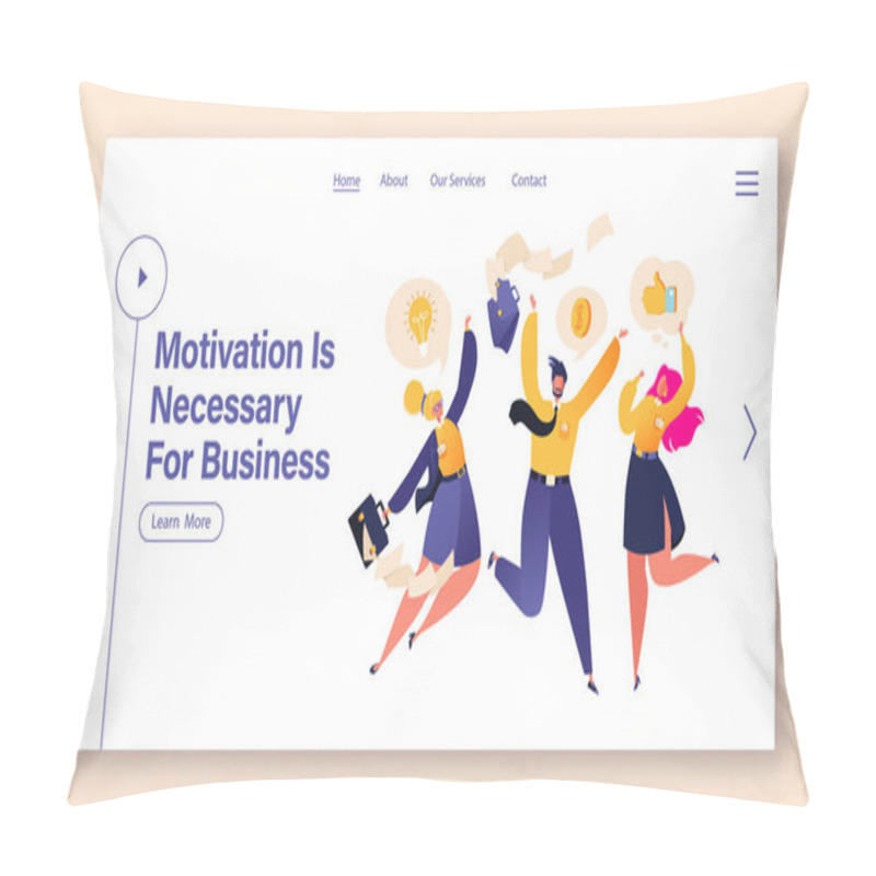 Personality  Motivation Concept For Landing Page Tamplate.  Pillow Covers