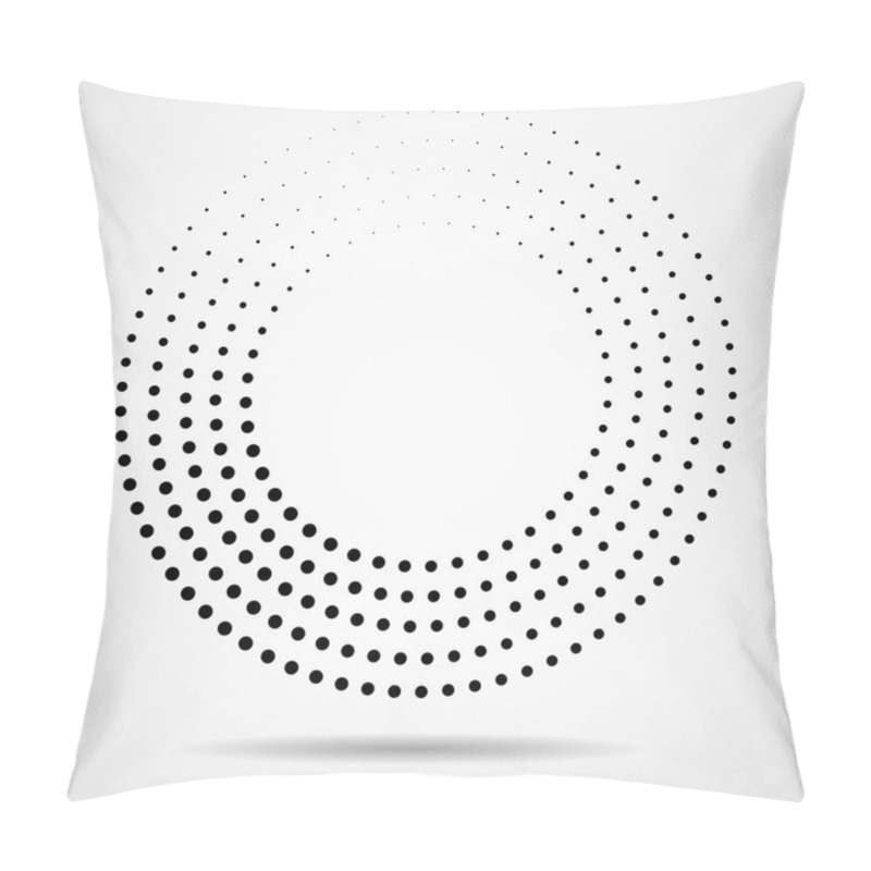 Personality  Abstract Dotted Circles. Dots In Circular Form. Halftone Effect Pillow Covers