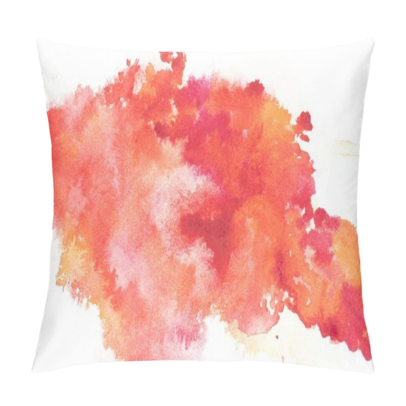 Personality  Abstract Painting With Bright Red And Orange Paint Blots On White  Pillow Covers