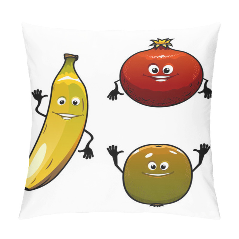 Personality  Green Kiwi, Red Pomegranate Anf Yellow Banana Fruits Pillow Covers