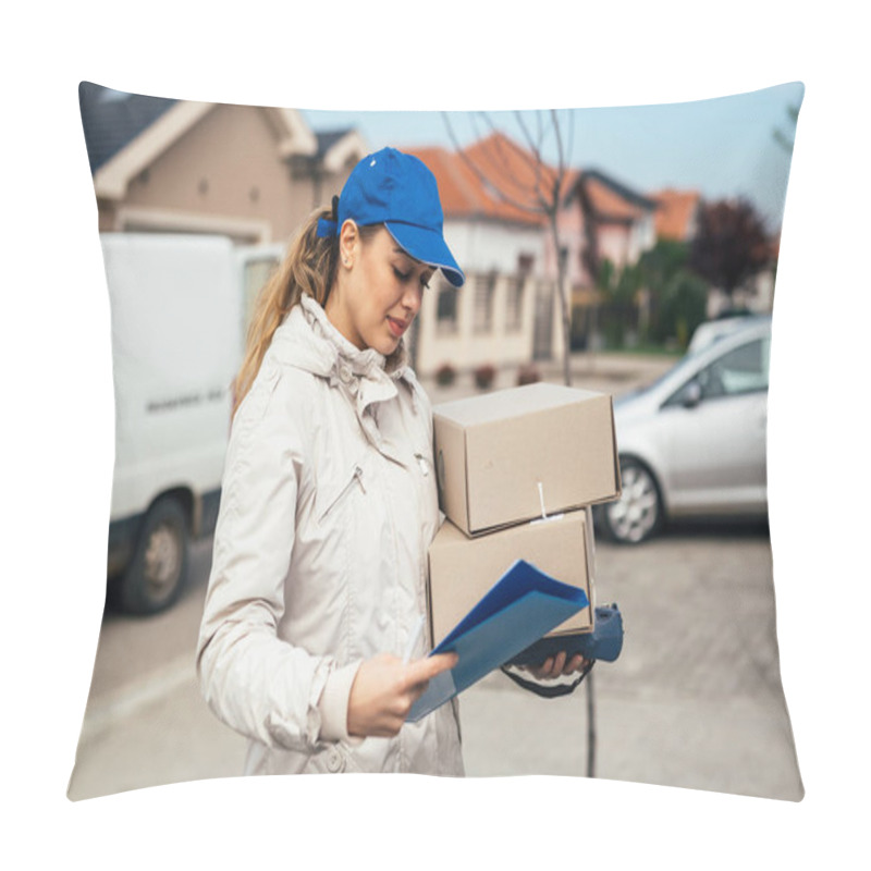 Personality  Post Express Courier Holding Parcel Boxes Pillow Covers