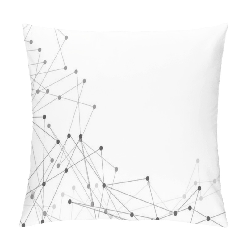 Personality  Abstract Grey Line Polygon Spot Connect Network On White Technology Background Vector Illustration. Pillow Covers