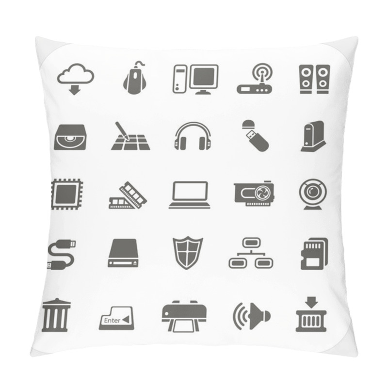 Personality  Computer Hardware Icons Set Pillow Covers