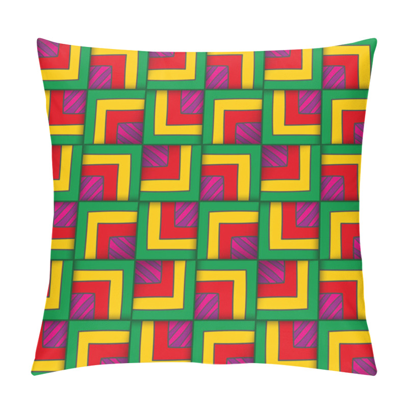 Personality  Geometric Seamless Pattern With Squares. Pillow Covers