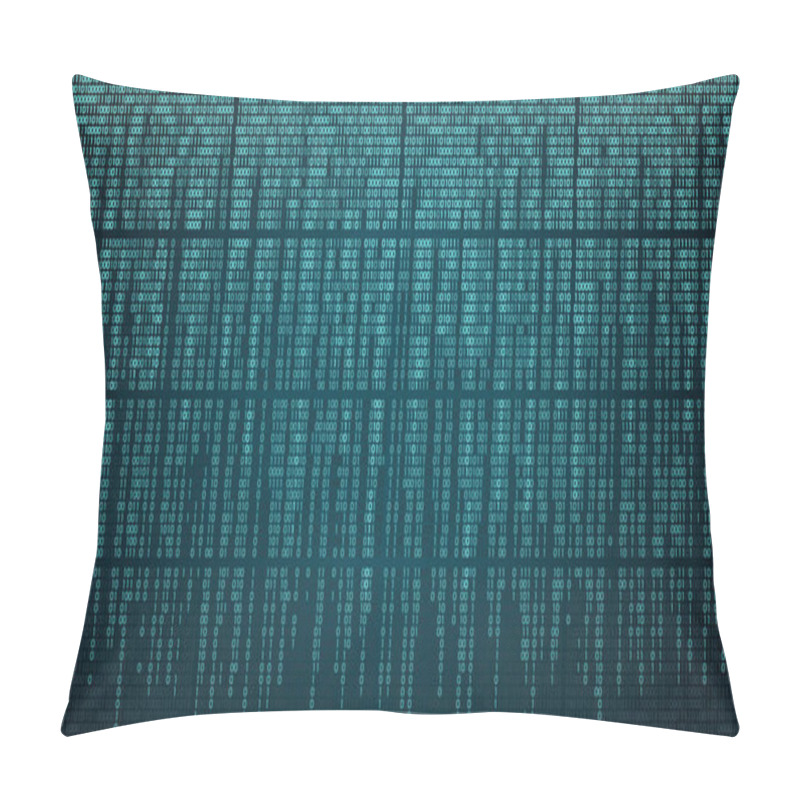 Personality  Abstract Cyberspace With Digital Falling Lines, Binary Code Background. Big Data, Artificial Intelligence, Neural Network Digital Technology Concept. Matrix Background Pillow Covers