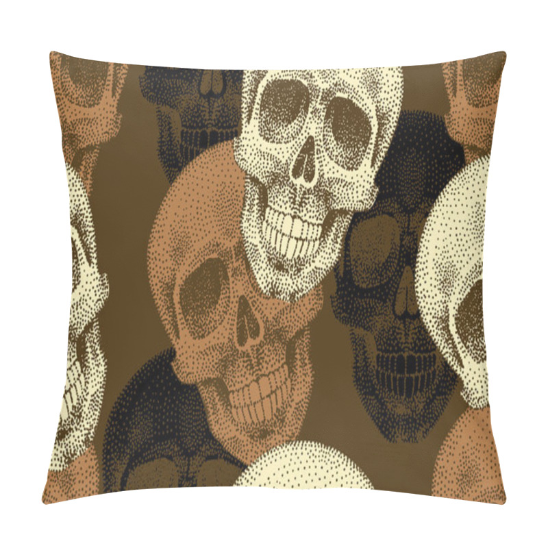 Personality  Seamless Pattern With Skulls. Pillow Covers