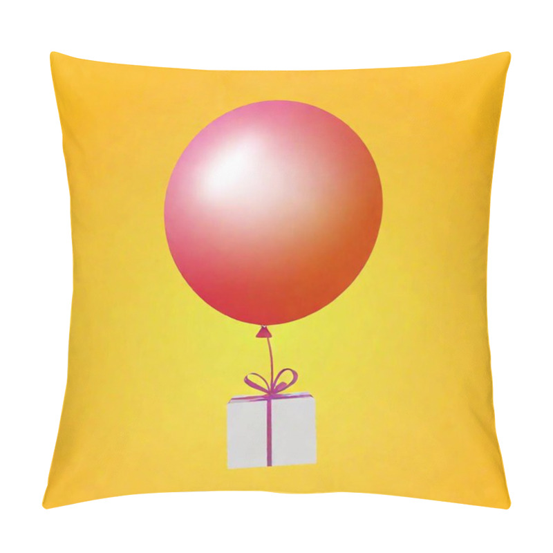 Personality  Illustration Of A Balloon With A Red Bow On The Background. Holiday Concept. Pillow Covers