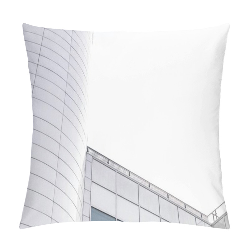 Personality  Modern Architecture With Sleek Lines And A Minimalist Design Against A Bright Sky. Pillow Covers